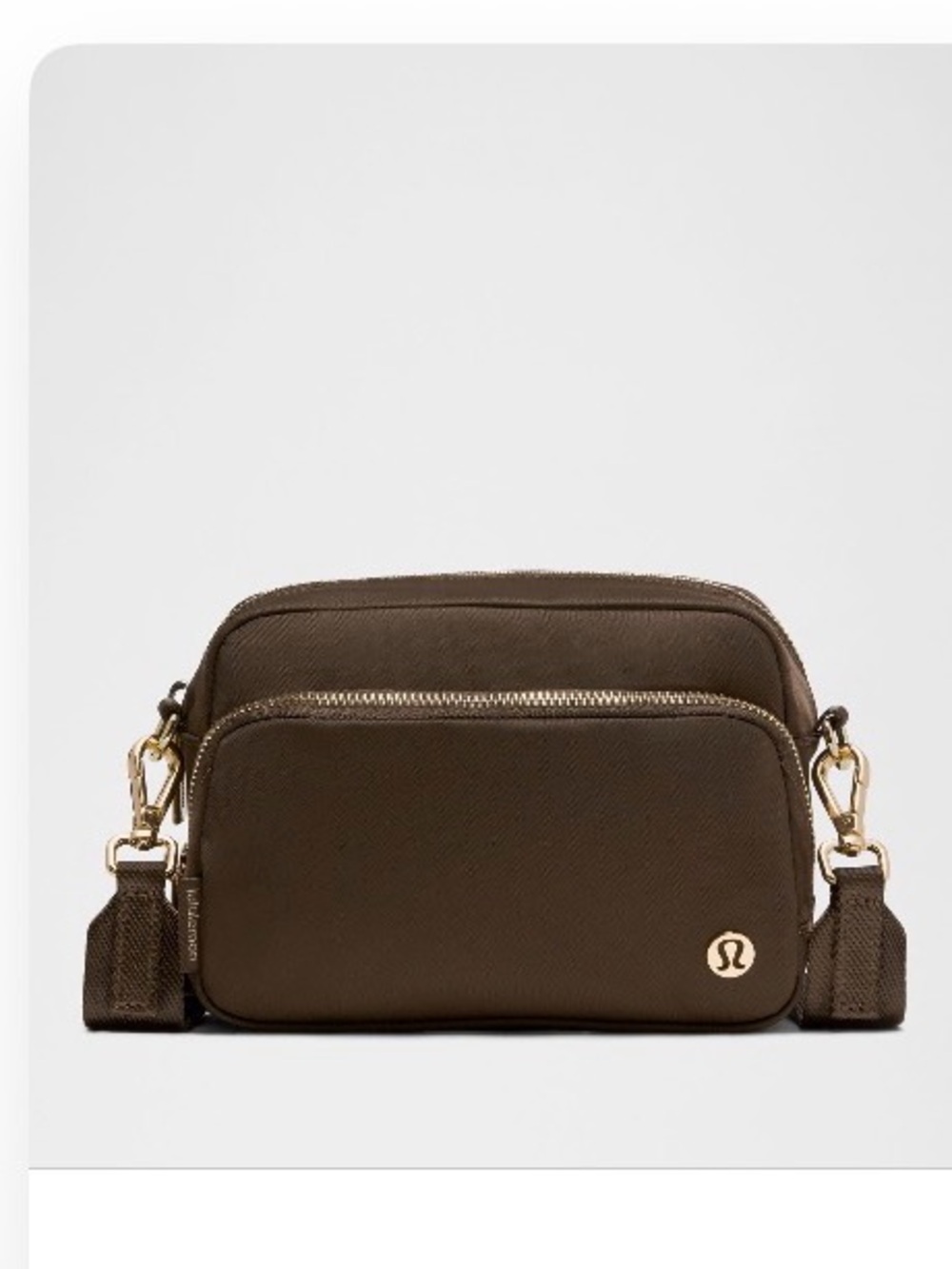 Lululemon Everywhere Crossbody Bag 2L metal hardware in walnut crunch/gold - Picture 2 of 4